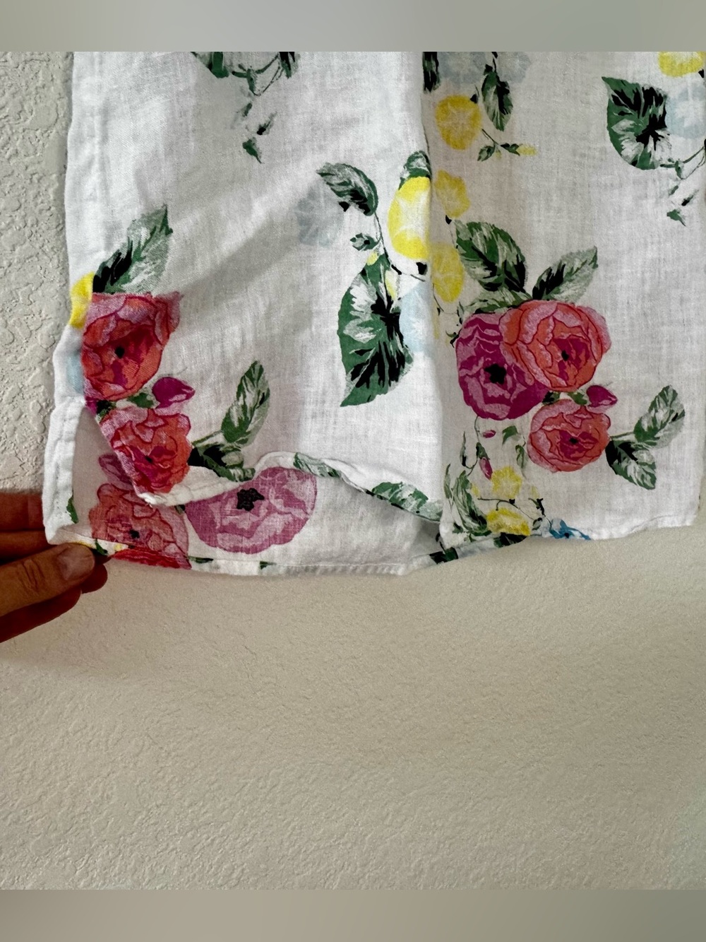 Charter Club Luxury Linen Floral Blouse - Picture 3 of 8